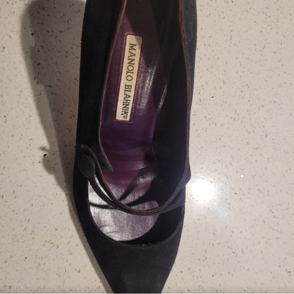 Manolo blahnik suede black,  size 40 - Picture 4 of 9